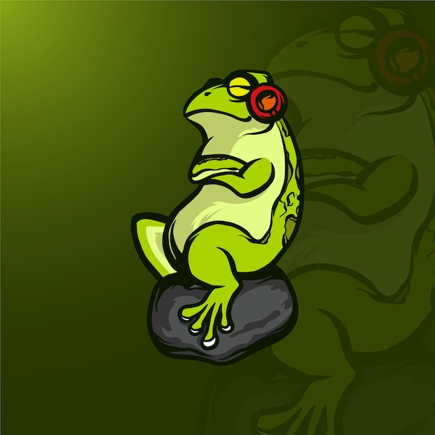 Vecteur illustration de mascotte de grenouille