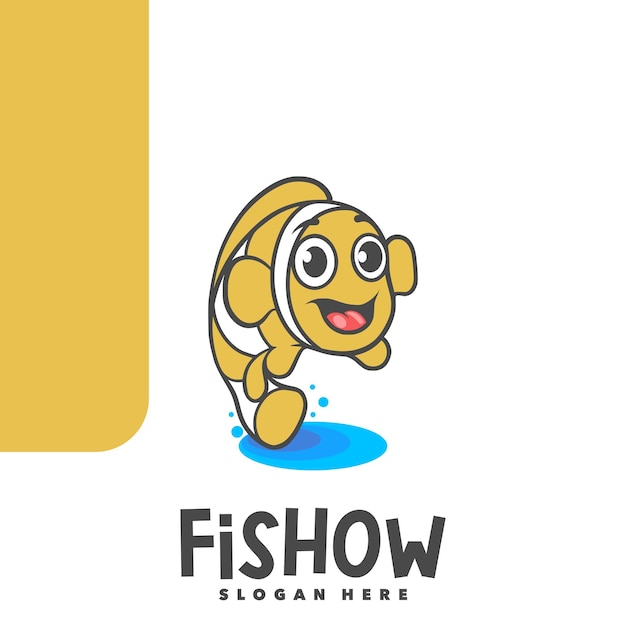 Illustration De Mascotte De Logo De Clown De Poisson