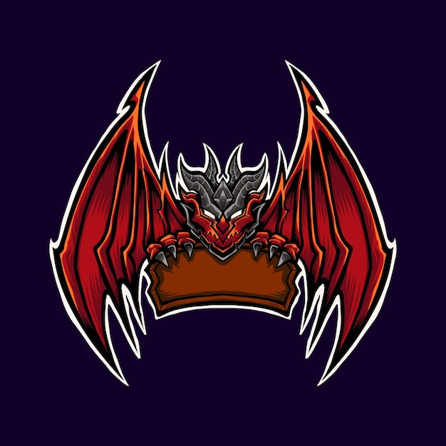 Illustration De Mascotte Logo Dragon Rouge