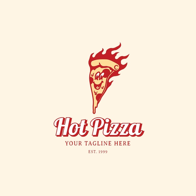 Illustration De Mascotte De Logo De Pizza Chaude