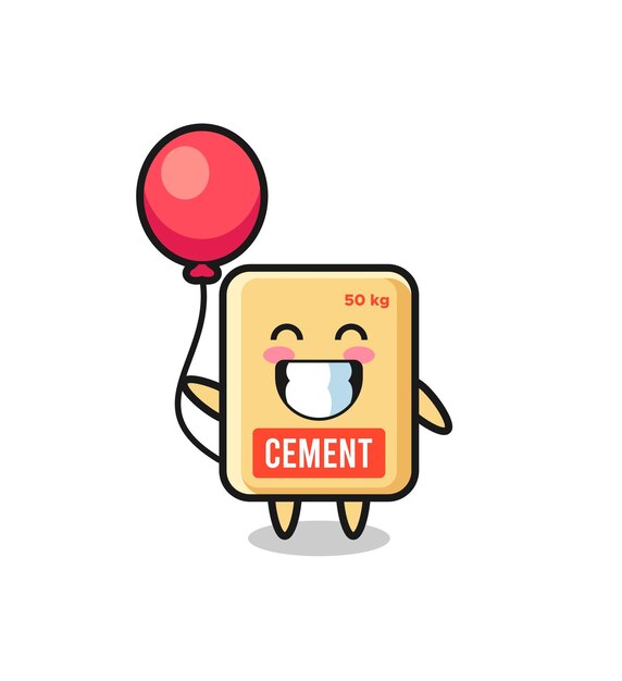 L'illustration De Mascotte De Sac De Ciment Joue Au Design Mignon De Ballon