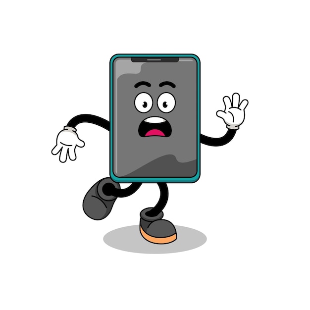 Illustration de mascotte de smartphone glissant