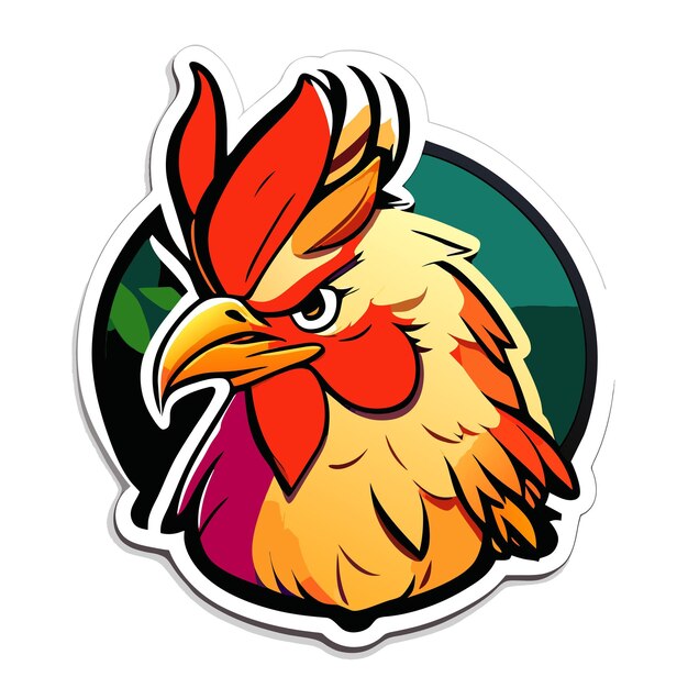 Vecteur illustration de la mascotte tête de coq