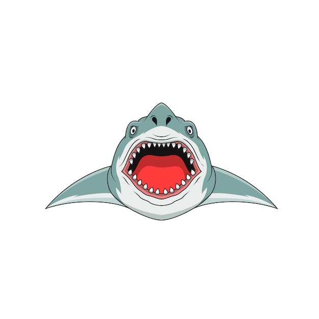 Illustration De Mascotte De Tête De Requin En Colère