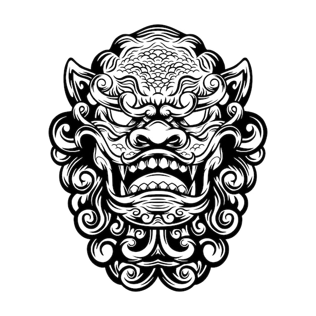 Illustration De Masque De Barong Balinais