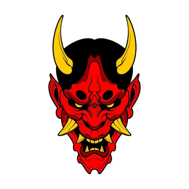 illustration de masque de démon effrayant