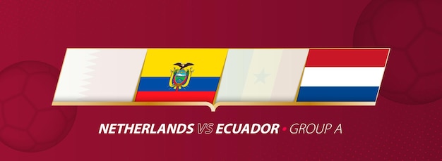 Illustration De Match De Football Pays-bas Equateur Dans Le Groupe A