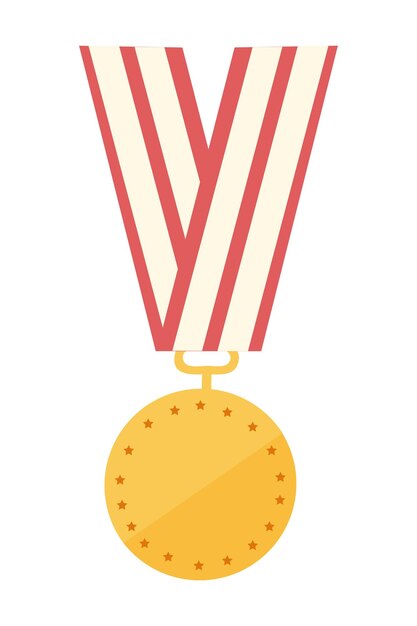 Illustration De La Médaille D'or Du Trophée Du Vainqueur Du Championnat Isolée Sur Fond Blanc