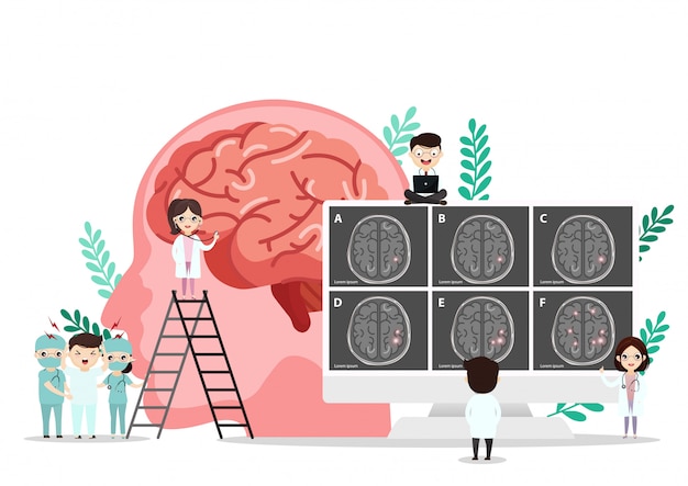 Illustration médicale scientifique de l'illustration de la course du cerveau humain