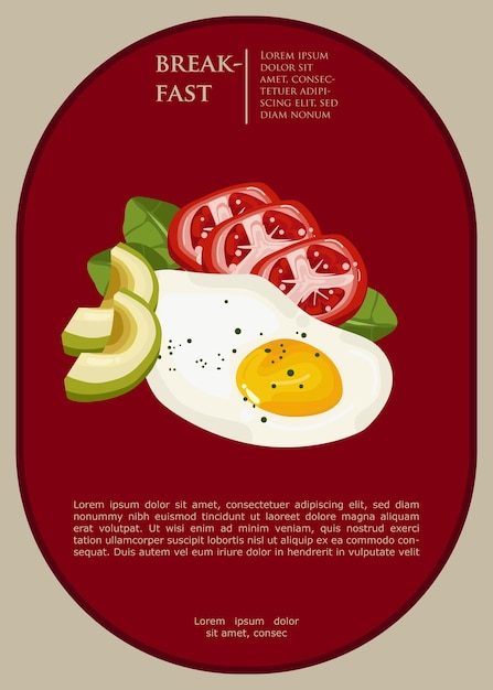 Illustration De Menu De Petit-déjeuner Sain Dans Un Style Design Plat