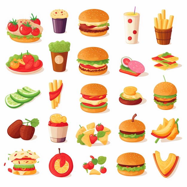 illustration de menu vectoriel nourriture repas de viande restaurant populaire set déjeuner icône dîner collation