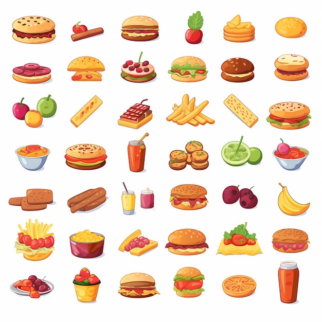 illustration de menu vectoriel nourriture repas de viande restaurant populaire set déjeuner icône dîner collation