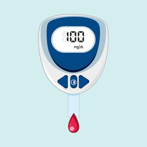 Vecteur illustration de mesure médicale de la glycémie