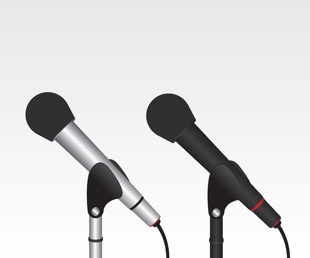 Illustration De Microphone Noir Et Argent