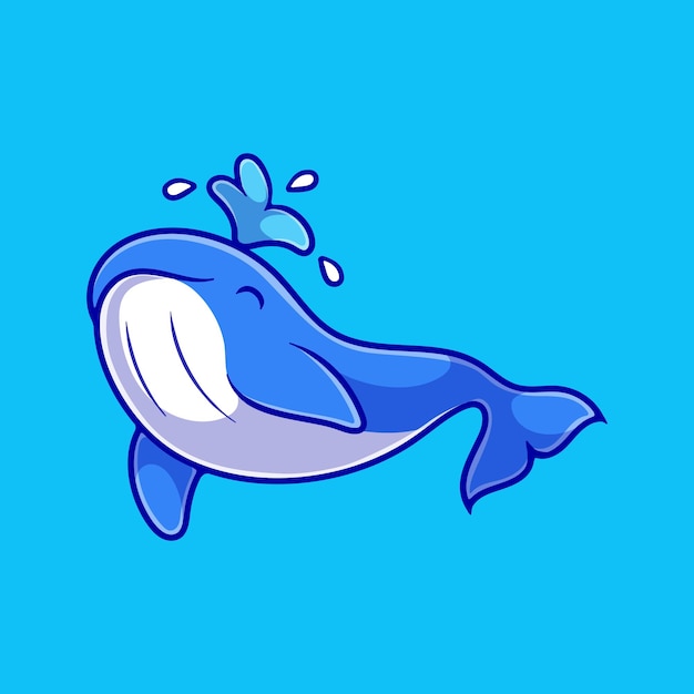 Illustration Mignonne De Baleine Adaptée à La Conception D'autocollants Et De T-shirts De Mascotte