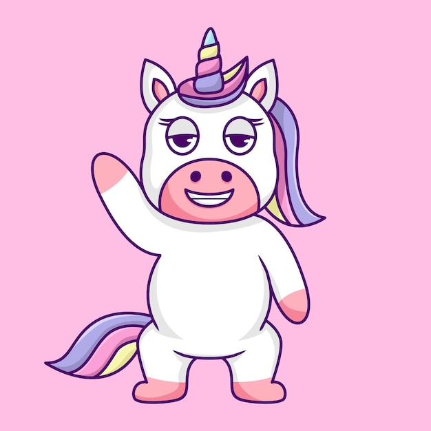 Illustration mignonne de licorne, mignonne et amusante