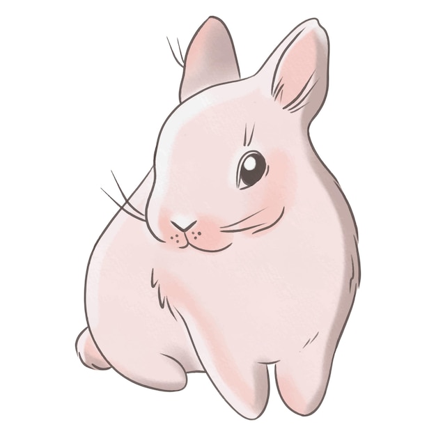 Illustration mignonne de petit lapin rose