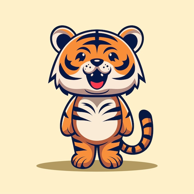 Vecteur illustration mignonne de petit tigre