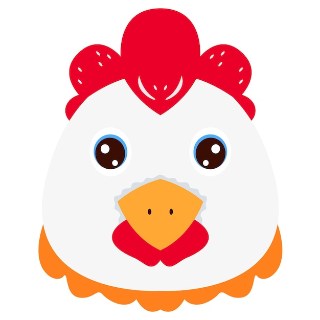 Illustration mignonne de petit visage de poulet