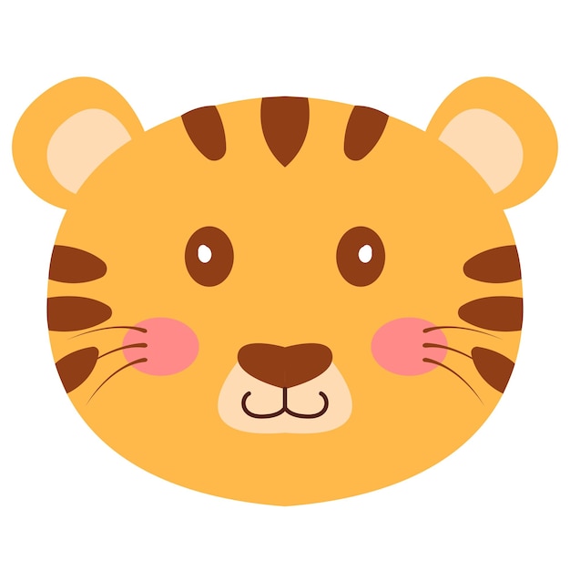 Illustration mignonne de petit visage de tigre