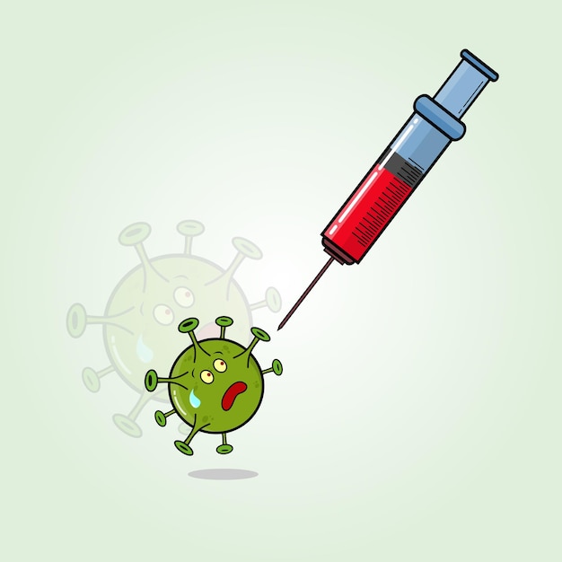 Illustration Mignonne De Vaccination Contre Le Virus Corona