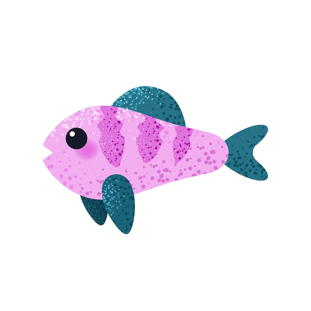 Illustration avec de mignons poissons de dessins animés isolés sur fond blanc Poissons d'aquarium dans un style plat