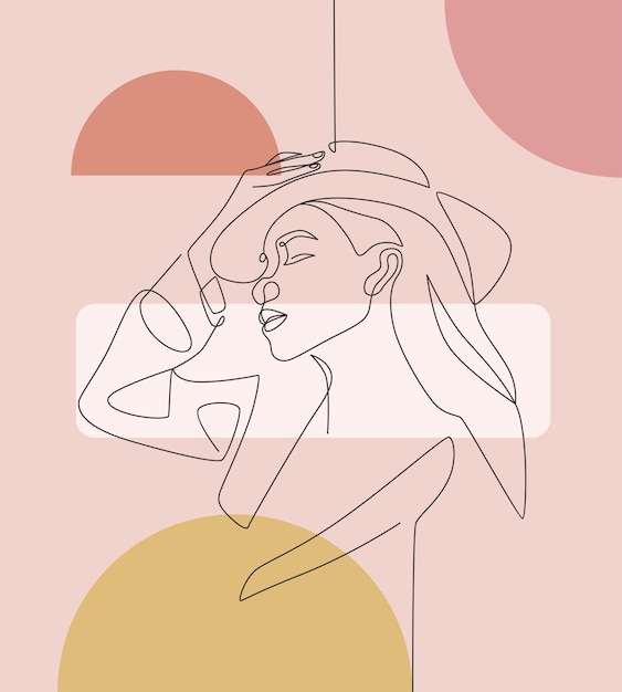 Vecteur illustration minimale de la ligne de main d'une femme élégante dessin de style d'une ligne