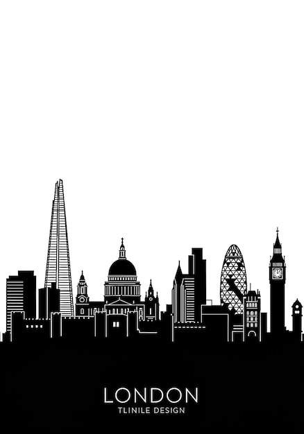 Illustration minimaliste de l'horizon de Londres