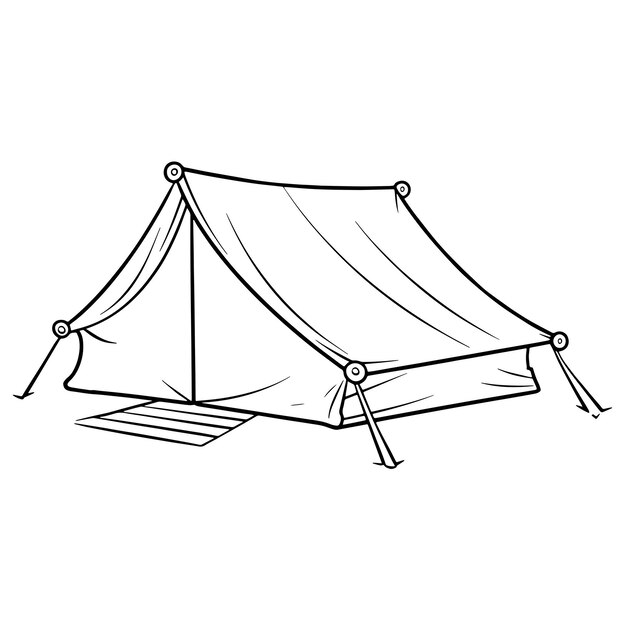 Vecteur illustration minimaliste d'une icône de tente de camping parfaite pour les graphiques d'aventure et