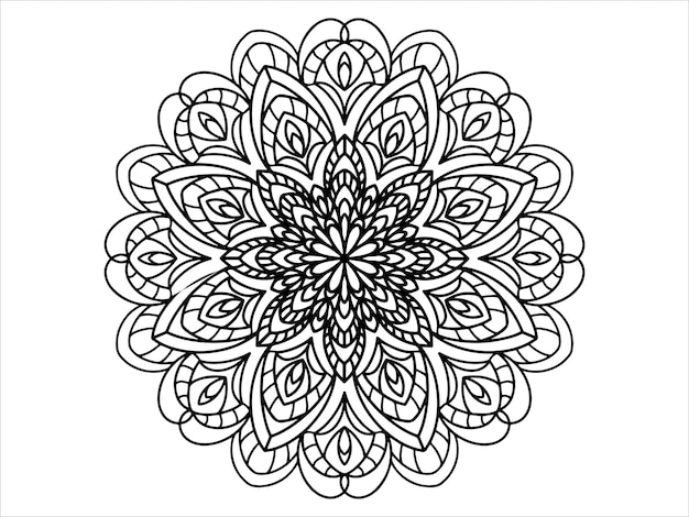 Illustration de modèle d'art de ligne de mandala