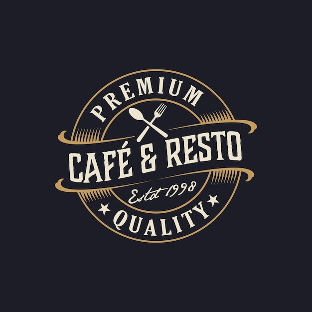 Vecteur illustration de modèle de café et restaurant logo vintage