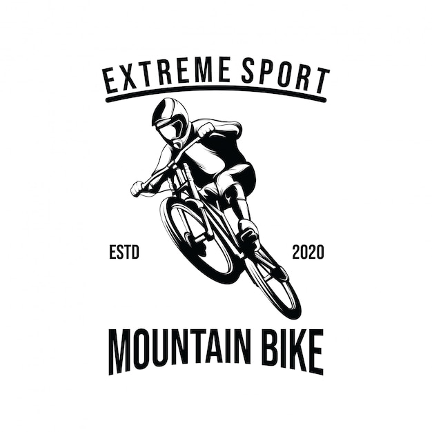 Illustration De Modèle De Conception De Logo De Vélo De Montagne