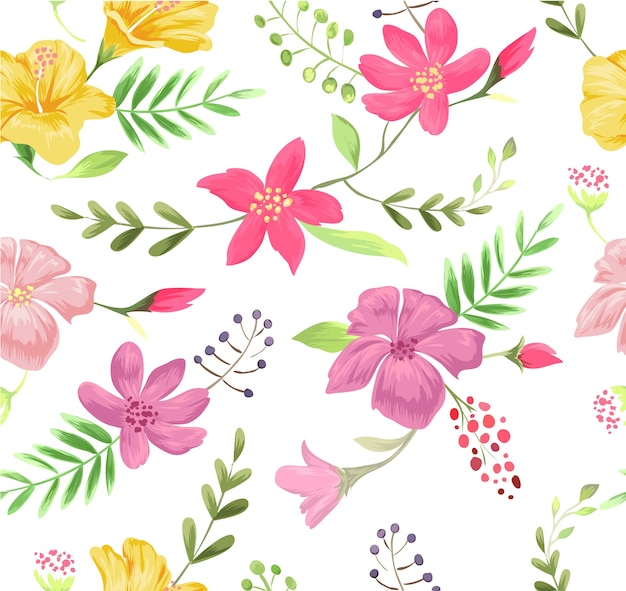 Illustration De Modèle De Fleur Coloré Sans Soudure