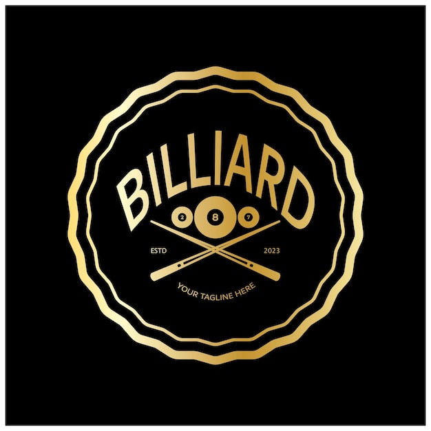 Illustration De Modèle De Logo De Billard Simple Avec Boules De Billard Et Bâtonsvecteur