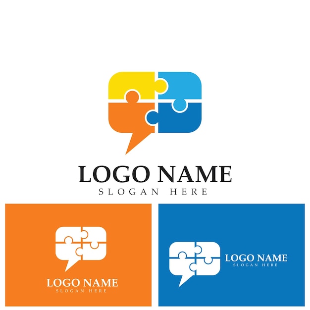 Illustration De Modèle De Logo De Chat De Puzzle