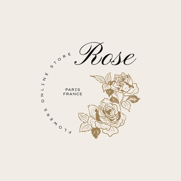 Illustration De Modèle De Logo De Fleur Vintage Pour La Marque