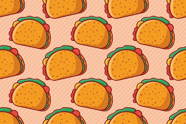 Illustration De Modèle Sans Couture De Nourriture Tacos