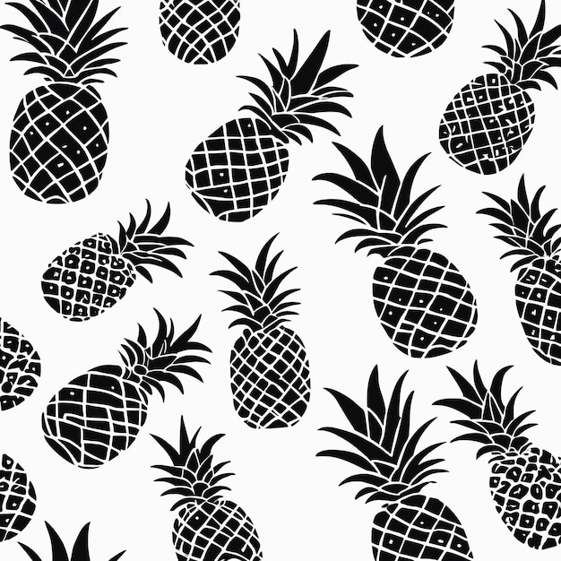 Vecteur illustration de modèle sans couture de silhouette d'ananas