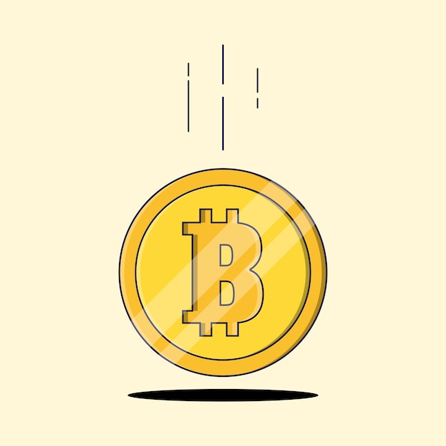 Illustration de monnaie plat Bitcoin Crypto