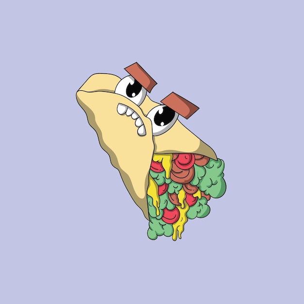 Illustration de monstre de nourriture en colère Kebab