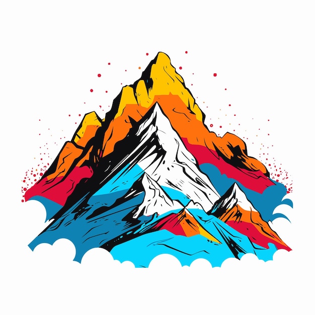 Illustration de montagne dans le style du pop art