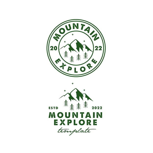 Illustration De Montagne Pour Logo Montagne Explorer Vecteur Premium