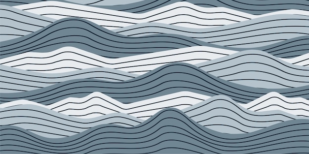 Vecteur illustration de montagnes abstraites avec des lignes