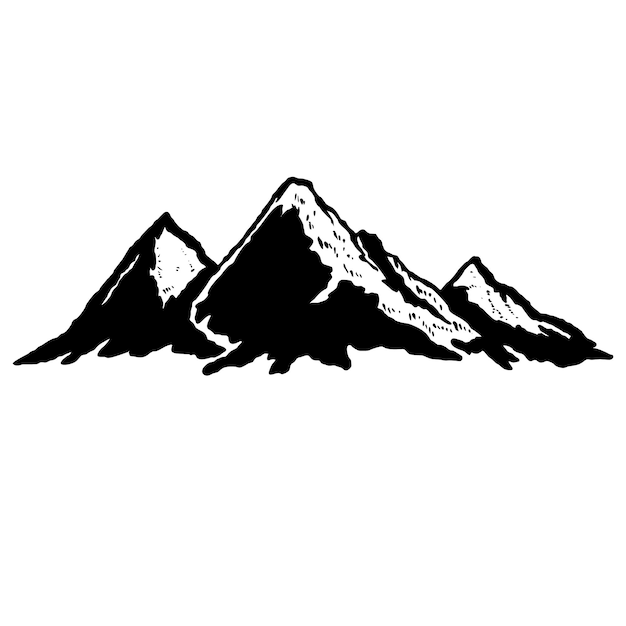 Illustration des montagnes dans un style vintage Élément de conception pour le t-shirt d'affiche de signe d'étiquette de logo Illustration vectorielle