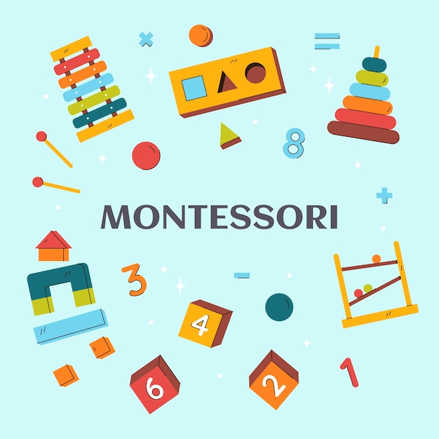 Illustration De Montessori Dessinée à La Main