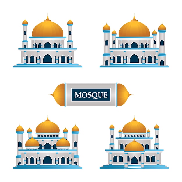 Illustration De La Mosquée, Collections De Design Plat