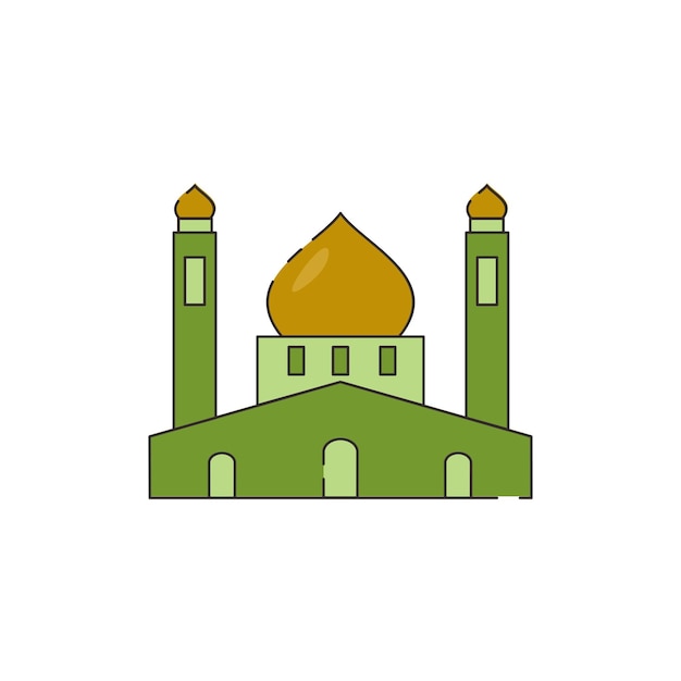 Illustration D'une Mosquée Avec Un Dôme Et Un Dôme D'or