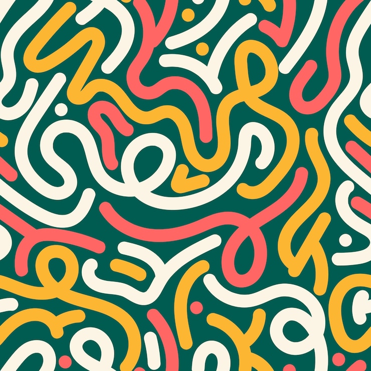 Vecteur illustration de motifs abstraits de traits amusants avec des couleurs colorées