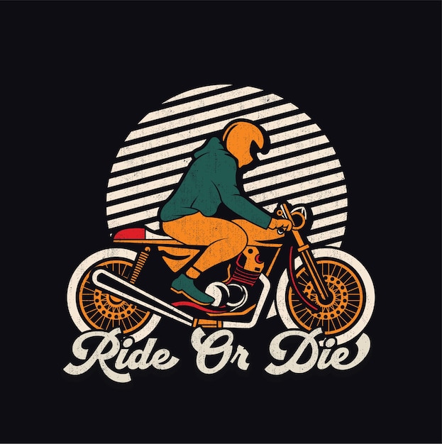 Illustration De Moto De Course De Café Vintage