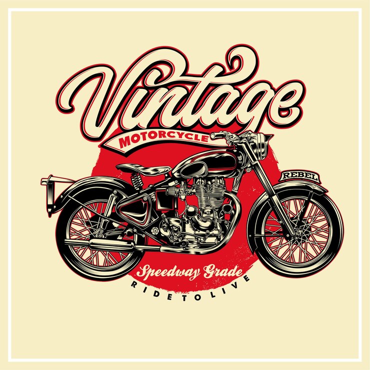 Vecteur illustration d'une moto d'époque